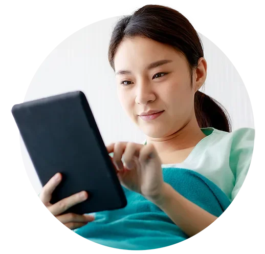 access-eforms-hero_smaller Girl looking at Access eforms on ipad